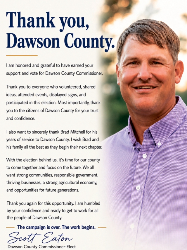 Thank You, Dawson County, Scott Eaton for Dawson County Commissioner District 1, Glendive, MT