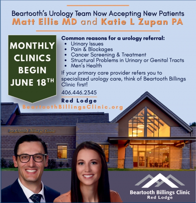 Monthly Clinics Begin June 18th, Beartooth Billings Clinic, Red Lodge, MT