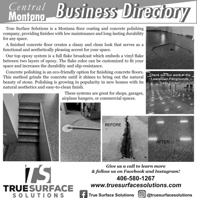 Epoxy Concrete Coatings, True Surface Solutions, Lewistown, MT