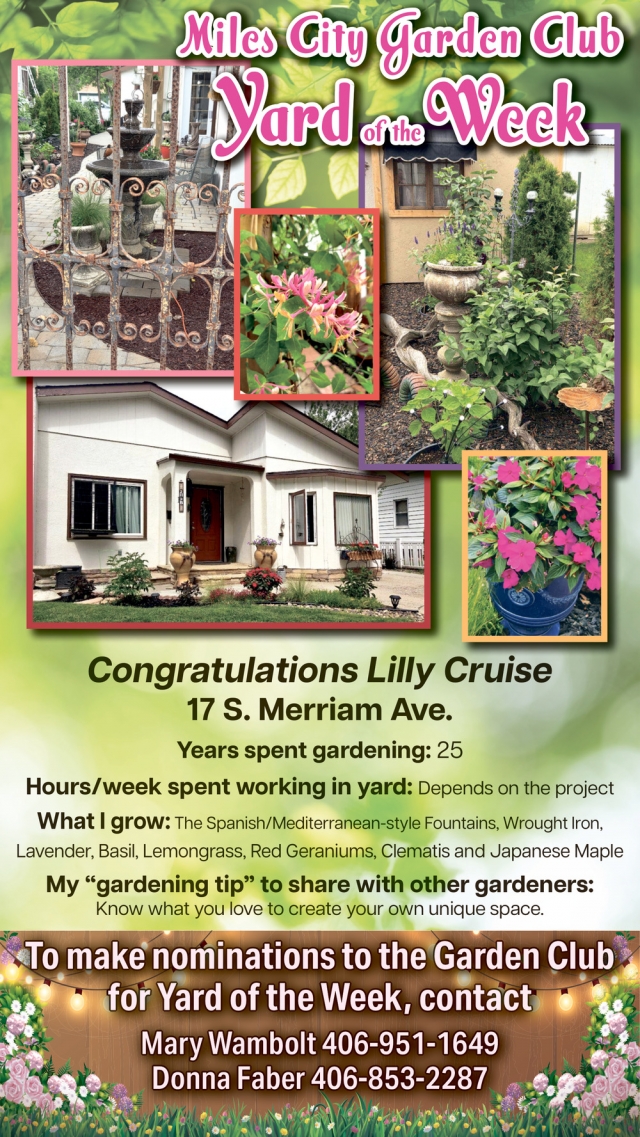 Yard of The Week, Miles City Garden Club