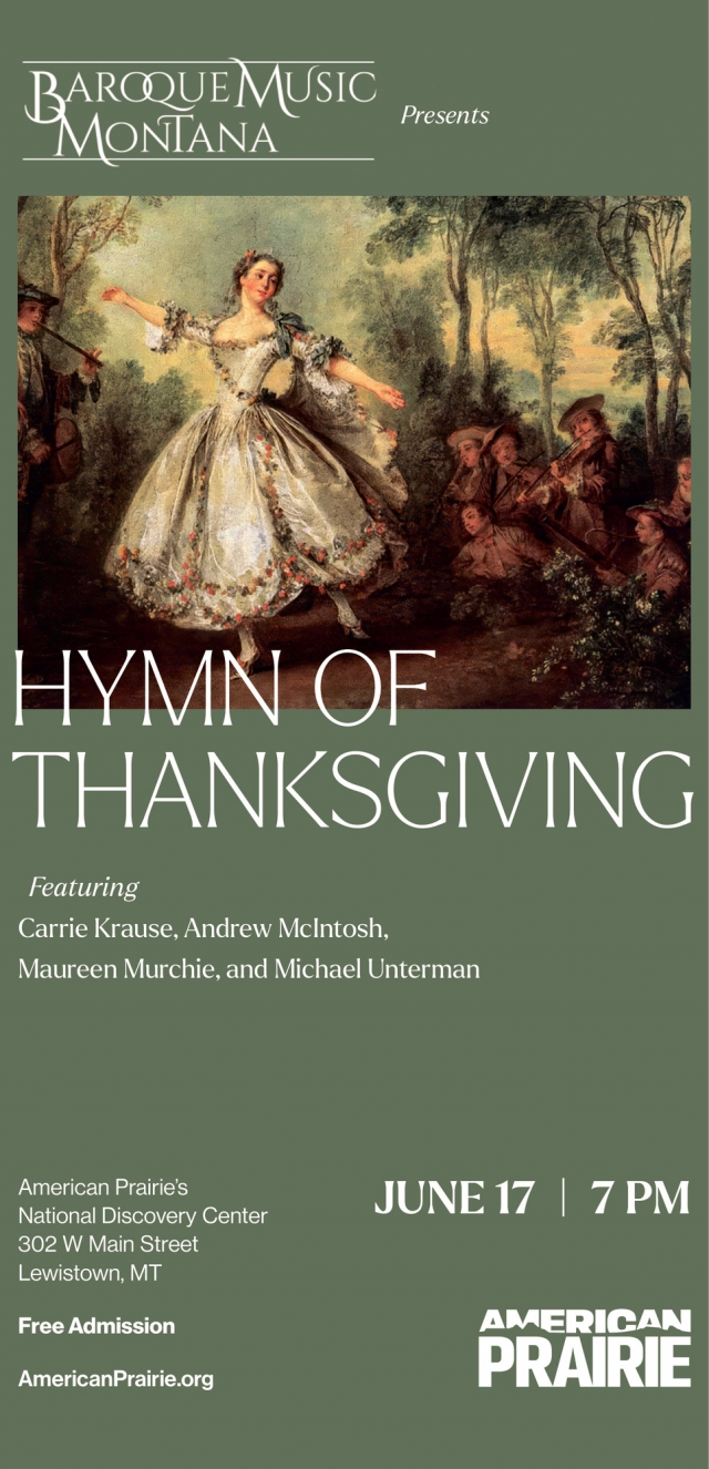Hymn of Thanksgiving, American Prairie, Lewistown, MT
