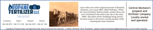Propane Services, Lewistown Propane & Fertilizer LLC, Stanford, MT