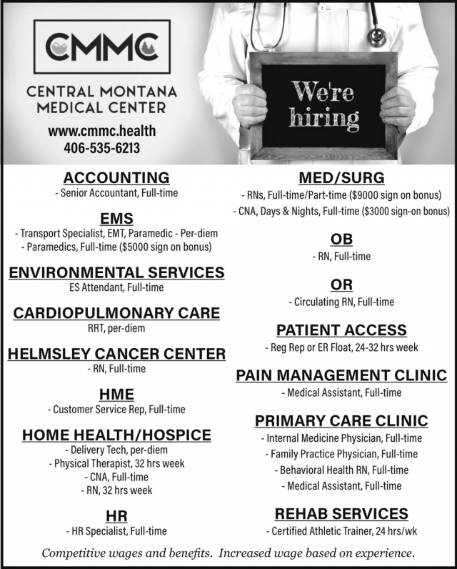 Senior Accountant, Central Montana Medical Center, Lewistown, MT