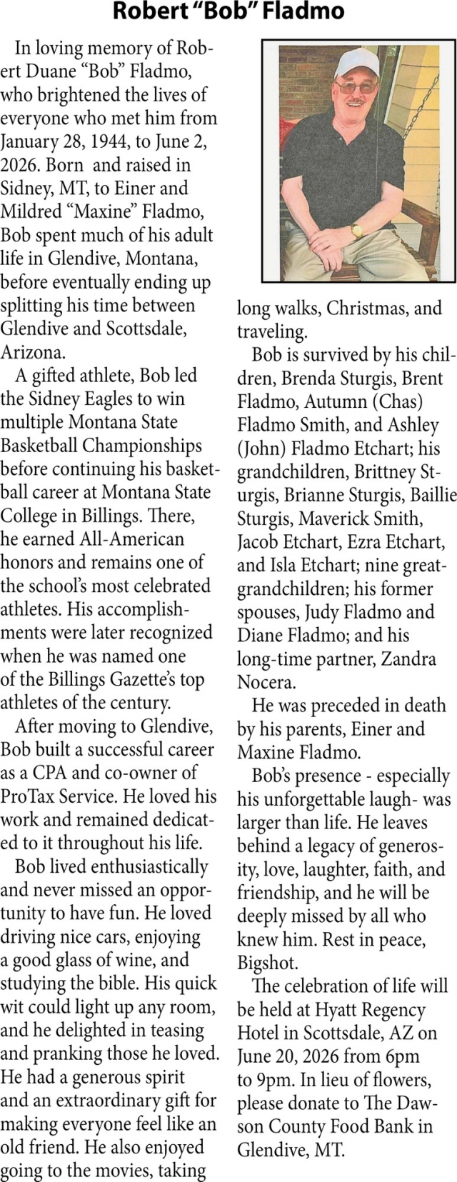 Robert Fladmo, obitua