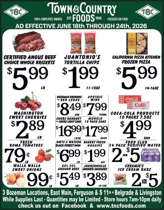 Certified Angus Beef Choice Whole Brisket, Town & Country Foods - Bozeman, Bozeman, MT