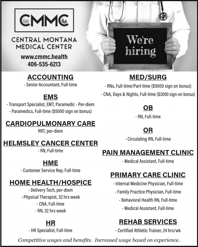 Senior Accountant, Central Montana Medical Center, Lewistown, MT