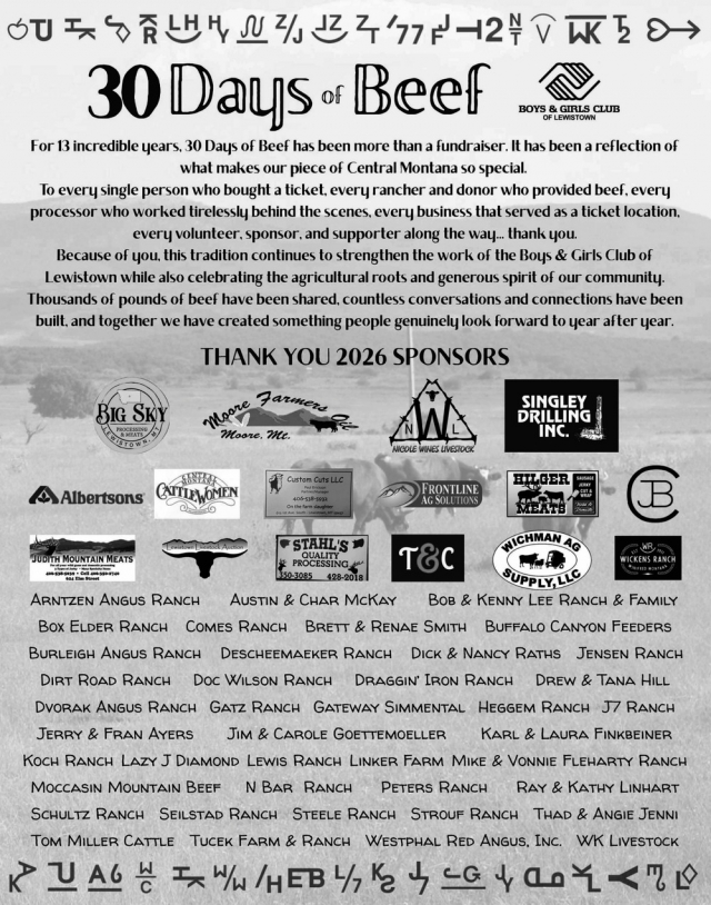 30 Days of Beef, Boys & Girls Club of Lewistown, Lewistown, MT