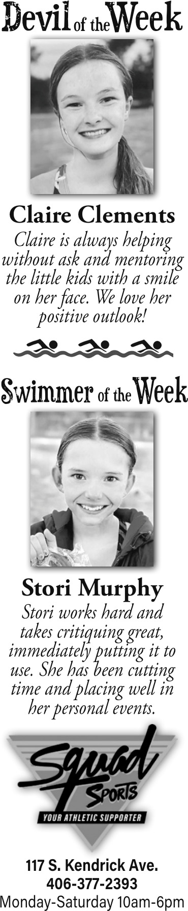 Devil of The Week, Squad Sports, Glendive, MT