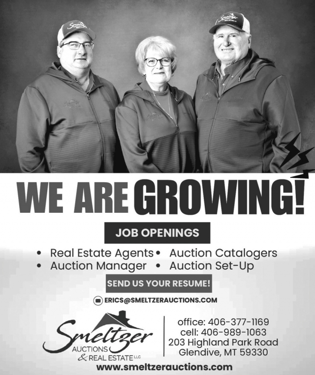 Open House, Smeltzer Auctions & Real Estate LLC, Glendive, MT