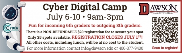 Cyber Digital Camp, Dawson Community College, Glendive, MT