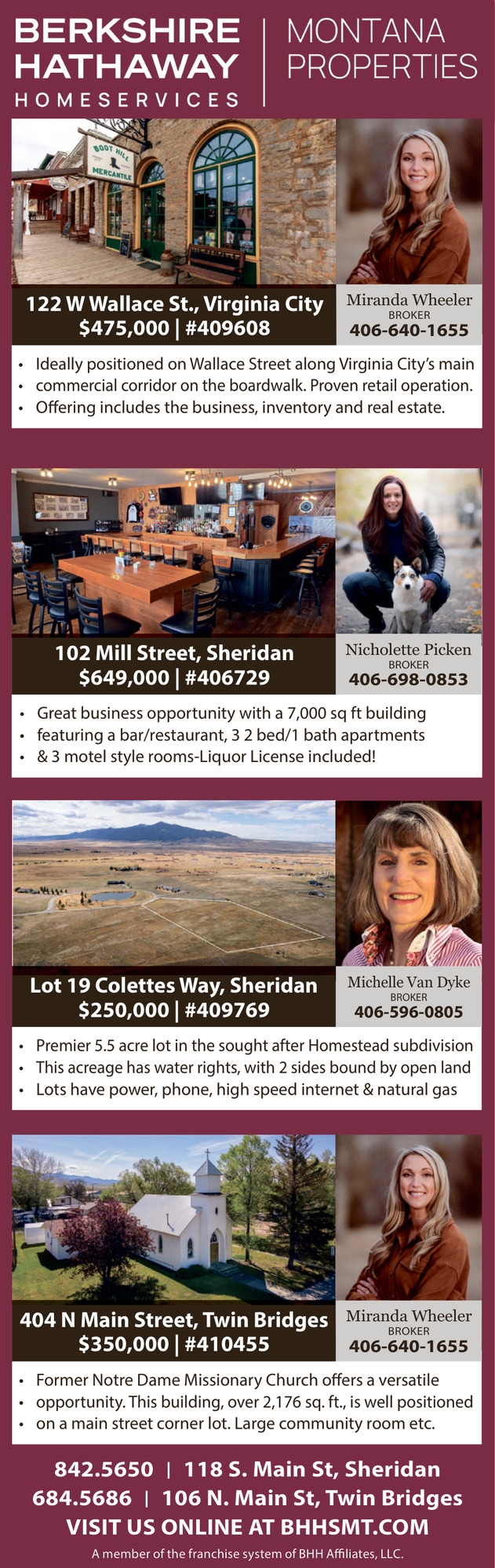 Montana Properties, Michelle Van Dyke / Nicholette Picken / Miranda Wheeler - Berkshire Hathaway HomeServices Montana Properties