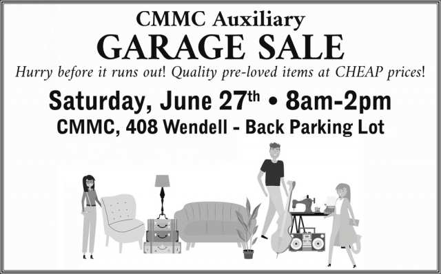 Garage Sale, CMMC Auxiliary Garage Sale (June 27, 2026)