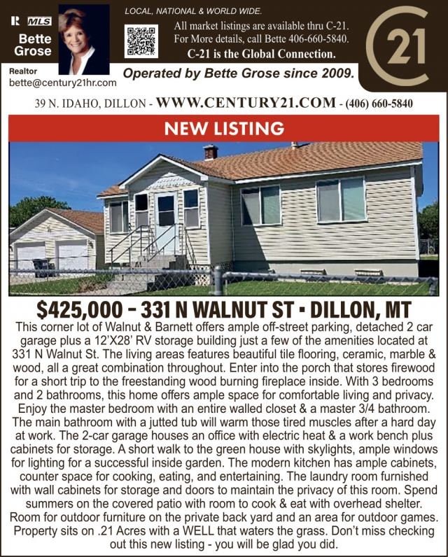 Realtor, Bette Grose - Century 21, Dillon, MT