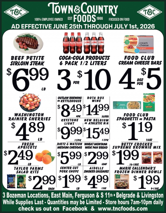 Beef Petite Sirloin Steak, Town & Country Foods - Bozeman, Bozeman, MT