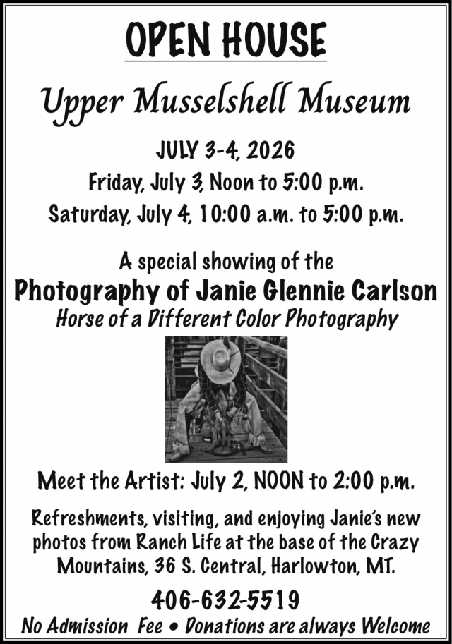 Open House, Upper Musselshell Museum