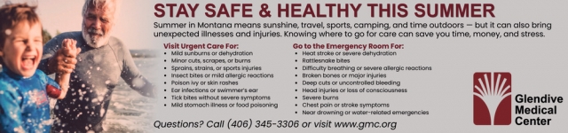 Stay Safe & Healthy This Summer, Glendive Medical Center, Glendive, MT