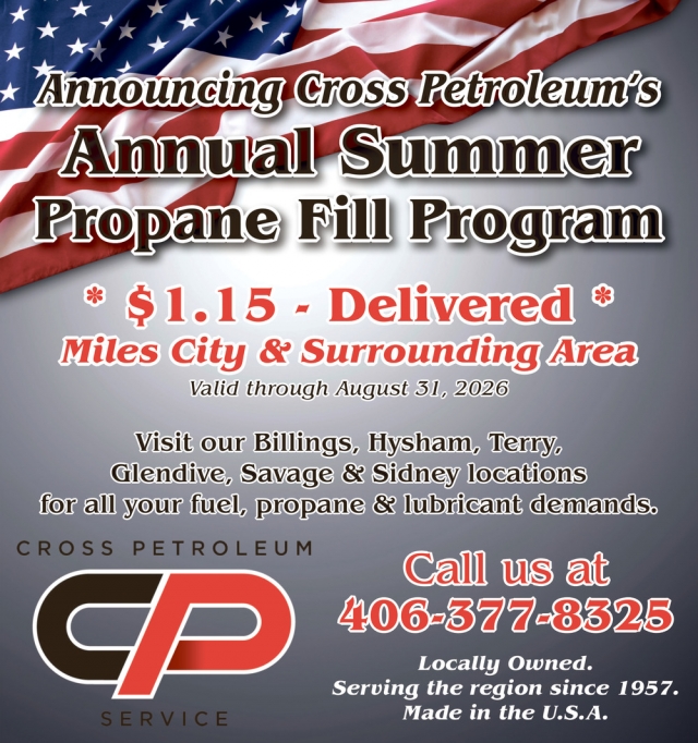 Propane Delivery Services, Cross Petroleum, Glendive, MT