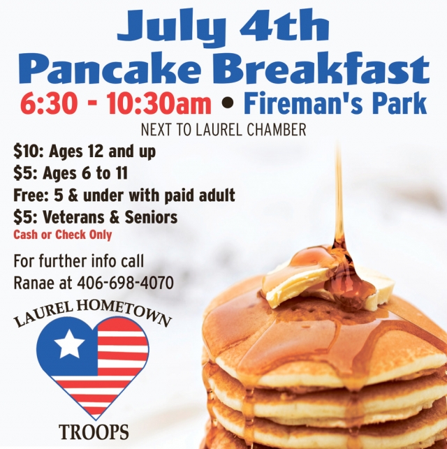 Pancake Breakfast, July 4th Pancake Breakfast, Laurel, MT