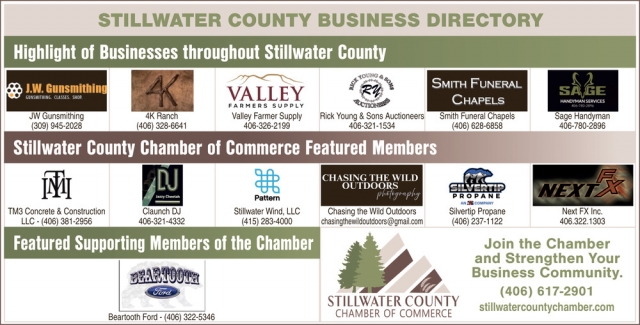 Business Directory, Stillwater County Chamber of Commerce, Columbus, MT