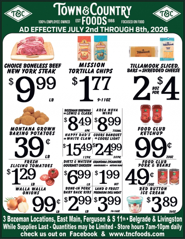 Choice Boneless Beef New York Steak, Town & Country Foods - Bozeman, Bozeman, MT