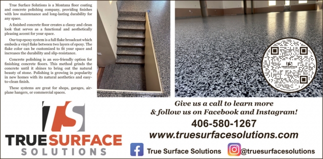 Epoxy Concrete Coatings, True Surface Solutions, Lewistown, MT