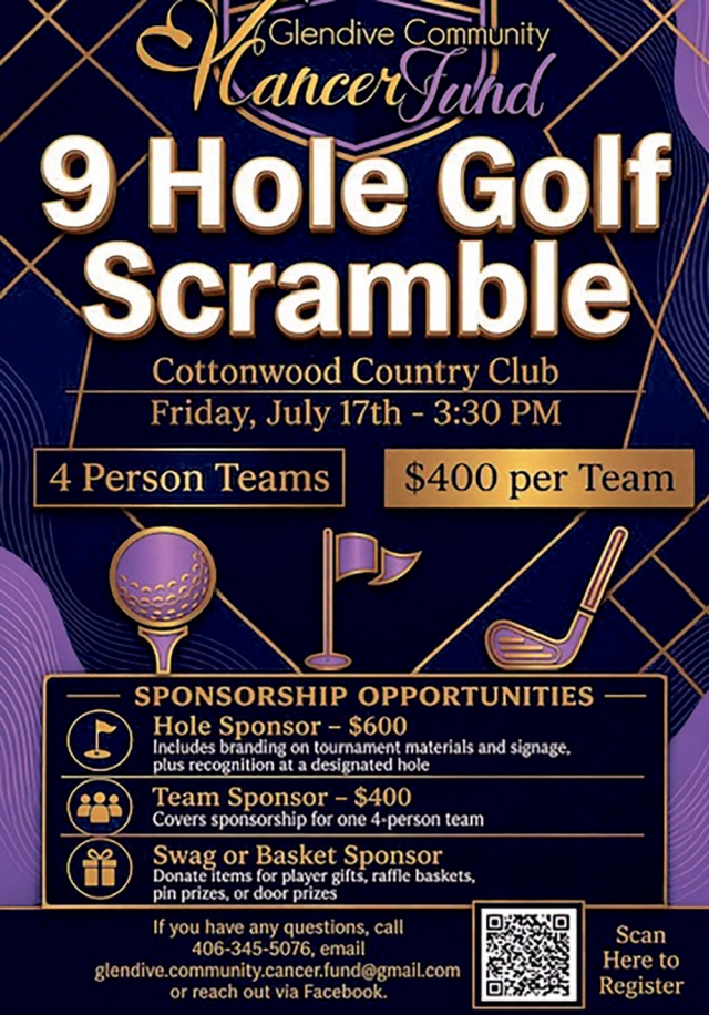 9 Hole Golf Scramble, Glendive Community Cancer Fund, Glendive, MT