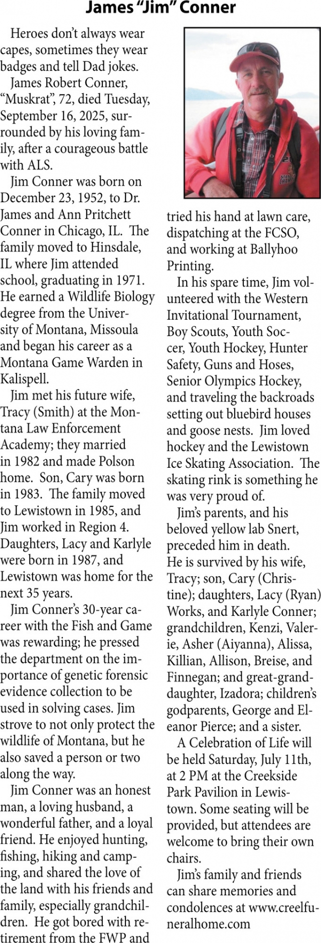 James Conner, Obituaries, Glendive, MT