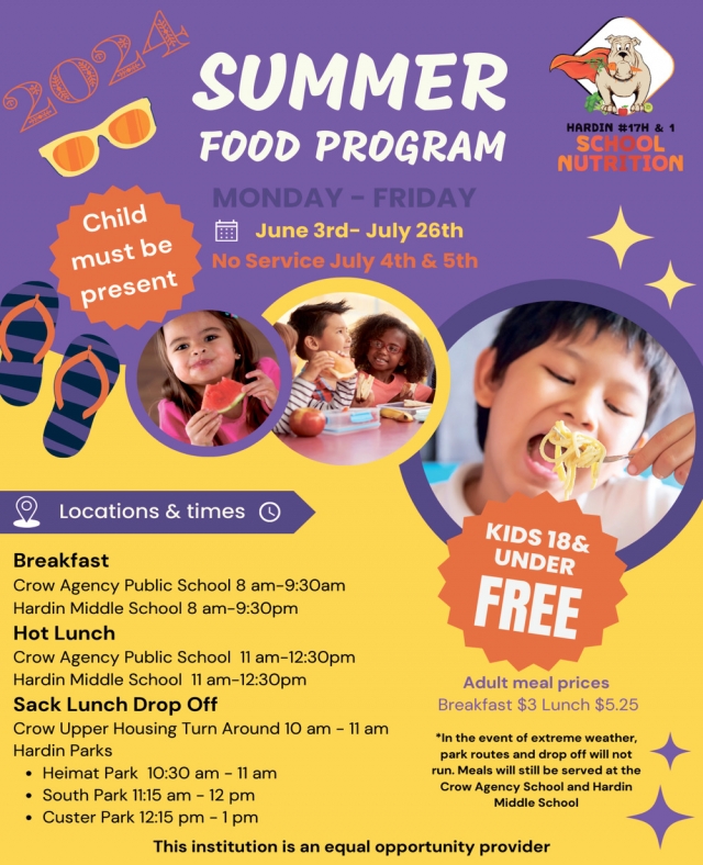 Food Program, 2024 Summer Food Program (June 3 - July 26, 2024)