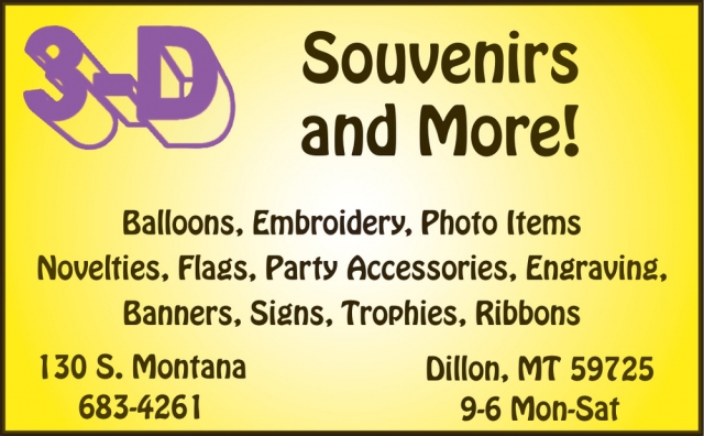 Souvenirs and More!, 3-D