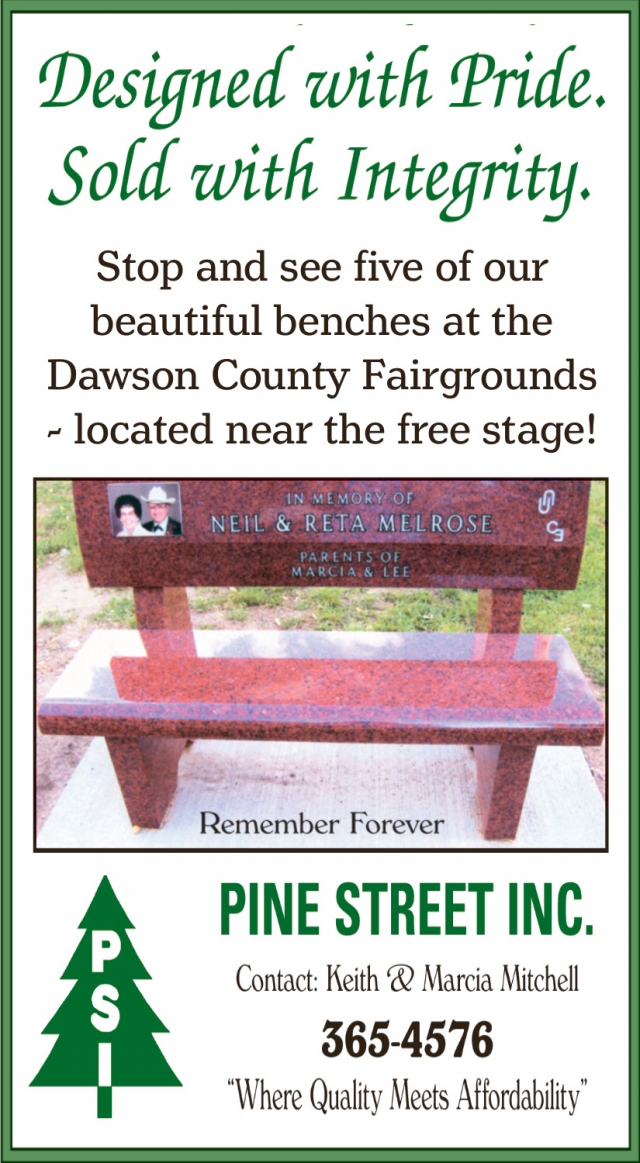 Designed with Pride. Sold with Integrity., Pine Street Inc, Glendive, MT