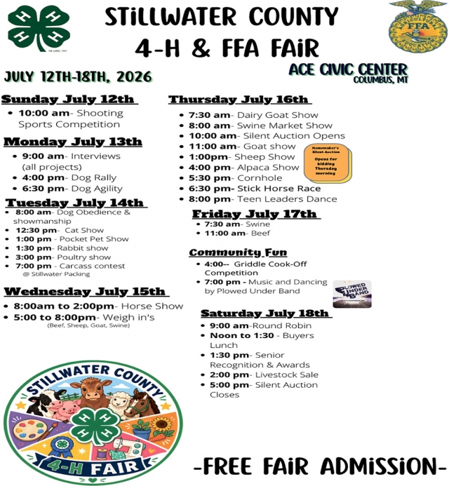 Live Auction, Carbon County 4-H & FFA Fair (July 12-18, 2026)