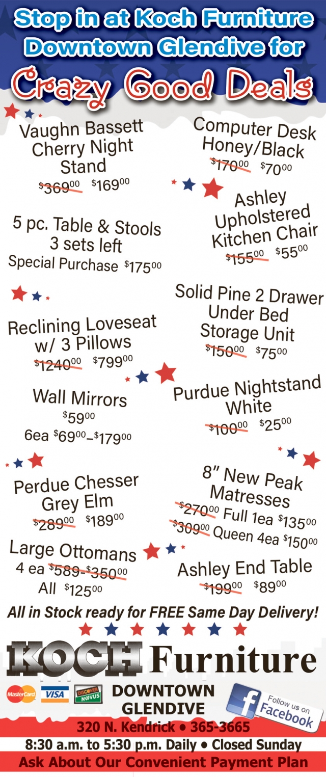 Living Room Deals Now, Koch Furniture, Glendive, MT