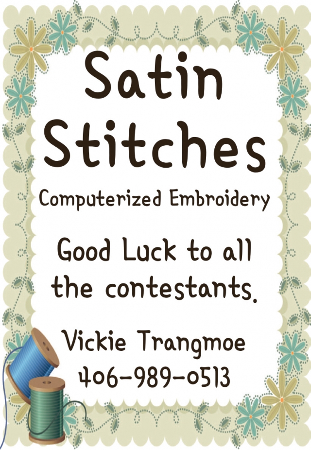 Local Embroidery Shop, Satin Stitches, Glendive, MT