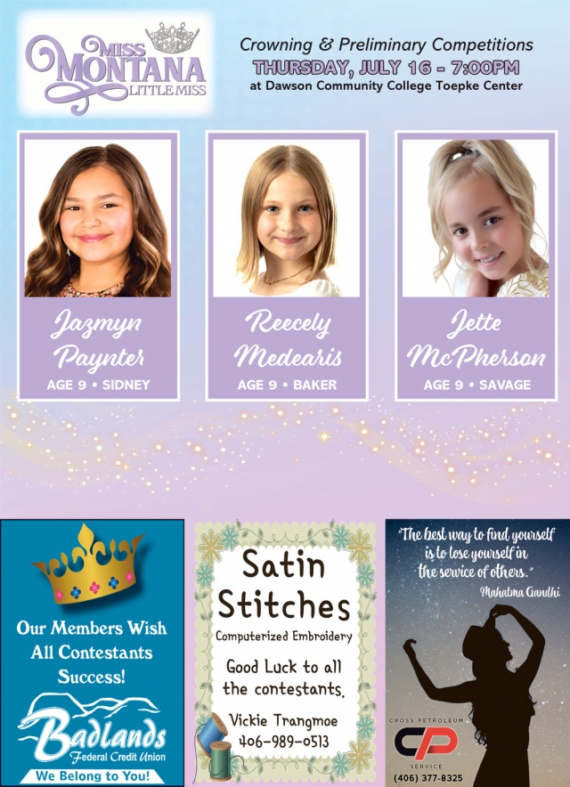 Little Miss Pageant, Miss Montana Little Miss (July 16, 2026)