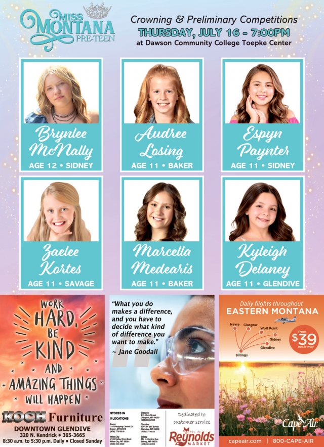 Pre Teen Pageant, Miss Montana Pre Teen (July 16, 2026)