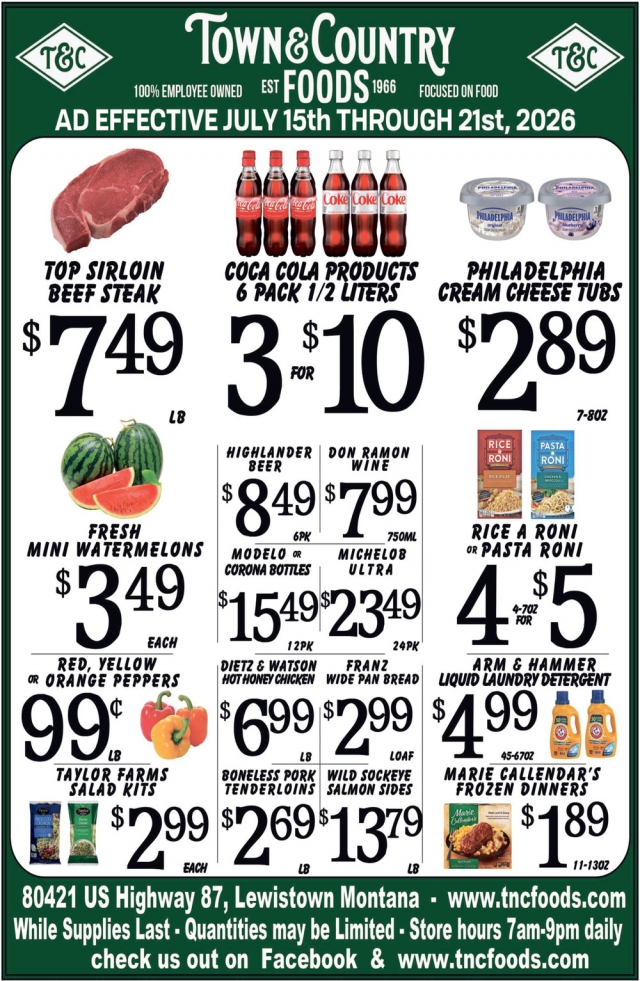 Grocery Sale This Week, Town & Country Foods - Lewiston, Lewistown, MT