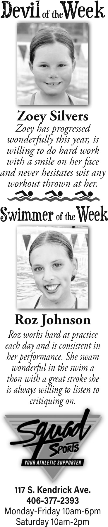 Athlete of the Week, Squad Sports, Glendive, MT