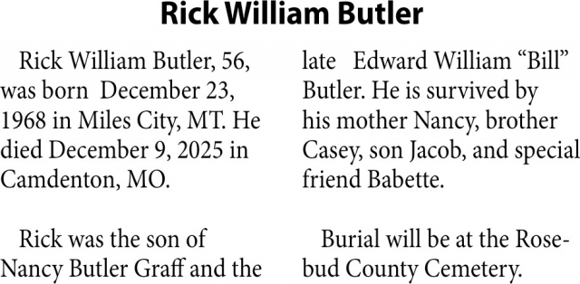Remembering a Life, Rick William Butler
