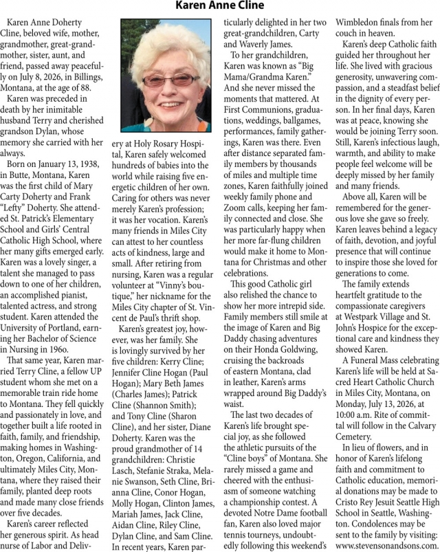 Celebrating a Life       , Karen Ann Cline