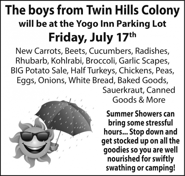 Farm Fresh Veggies, Twin Hills Colony at The Yogo Inn Parking Lot (July 17, 2026)