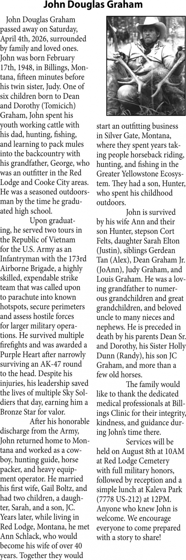 Celebrating a Life, John Douglas Graham