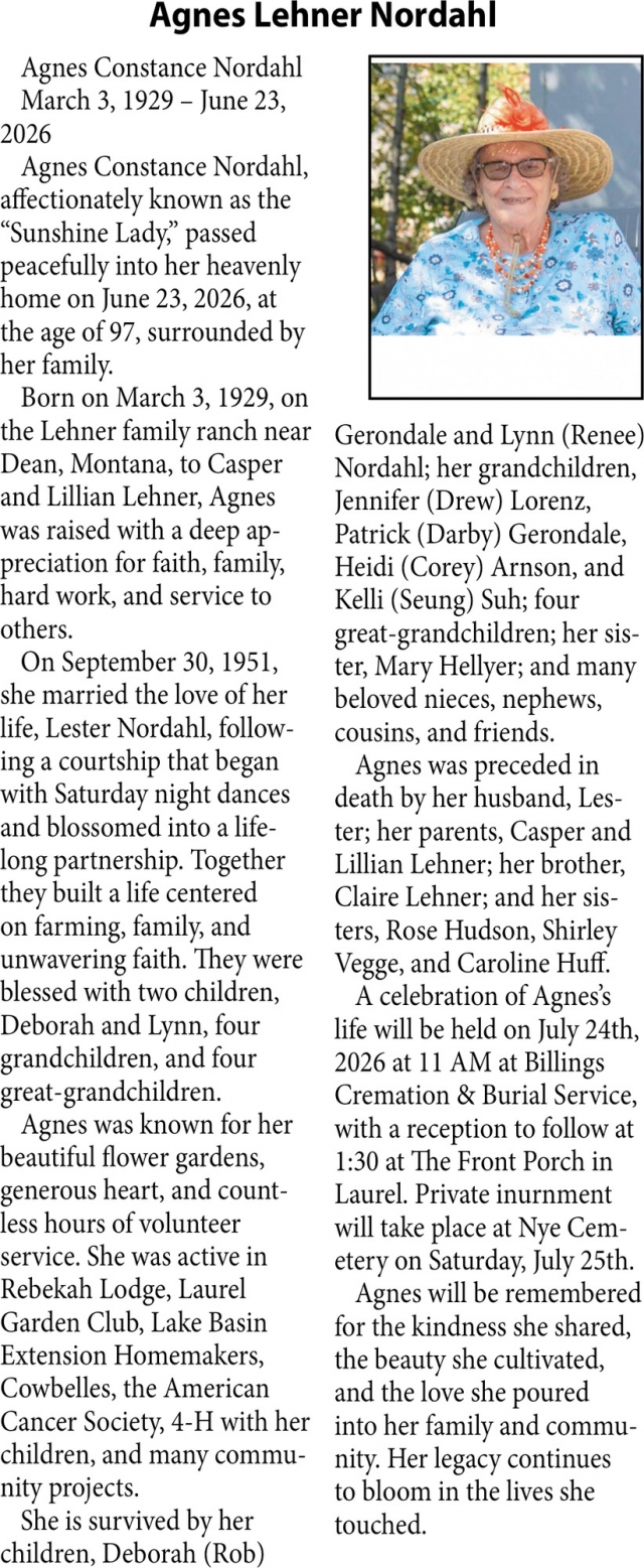 In Loving Memory  , Agnes Lehner Nordahl