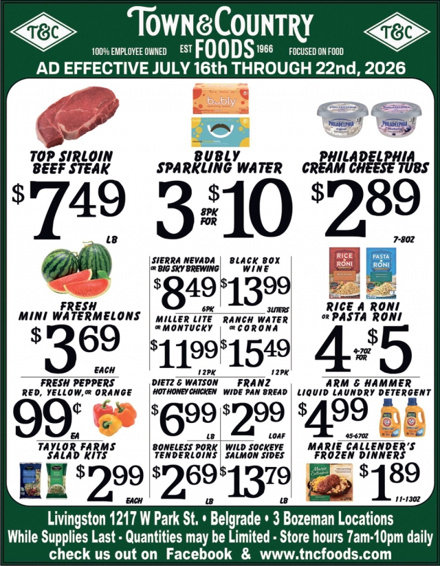 Weekly Grocery Deals, Town & Country Foods - Bozeman, Bozeman, MT
