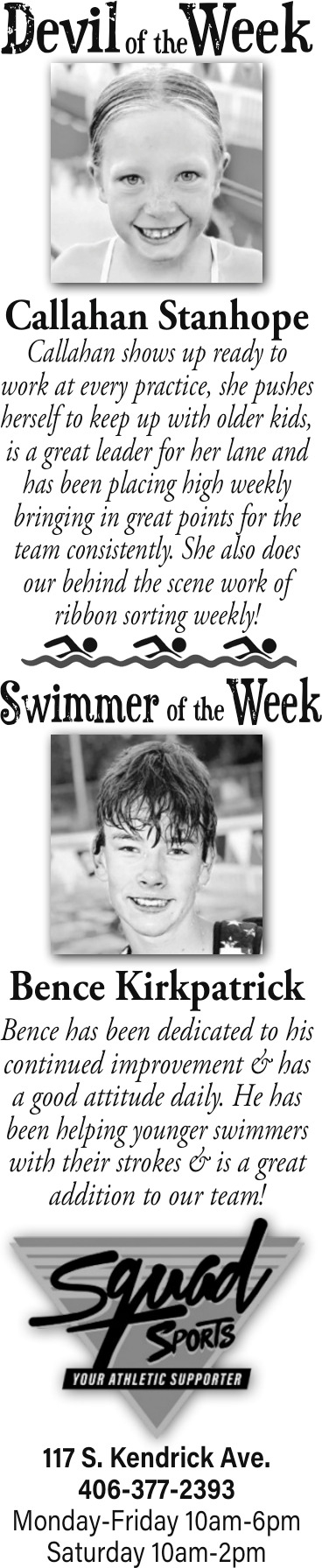 Devil Of The Week  , Squad Sports, Glendive, MT
