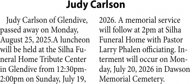 Celebration of Life , Judy Carlson