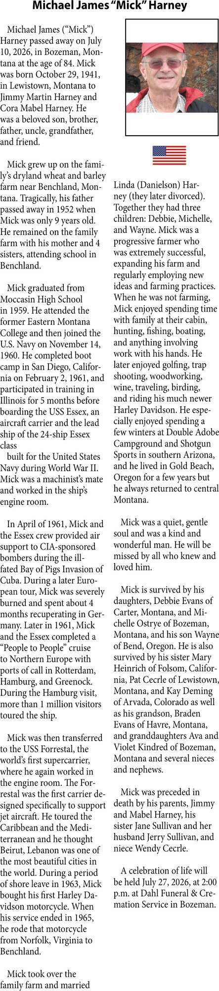 Honoring The Life, Michael James "Mick" Harney