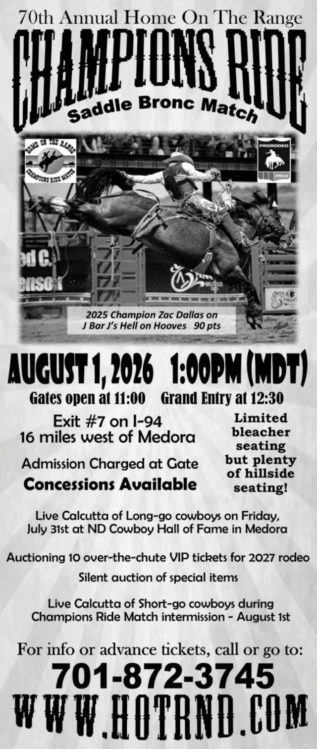 Rodeo Tickets Available , 70th Annual Champions Ride (August 1, 2026)