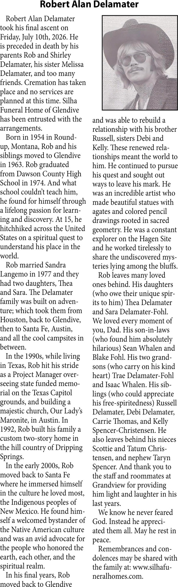 In Loving Memory, Robert Alan Delamater