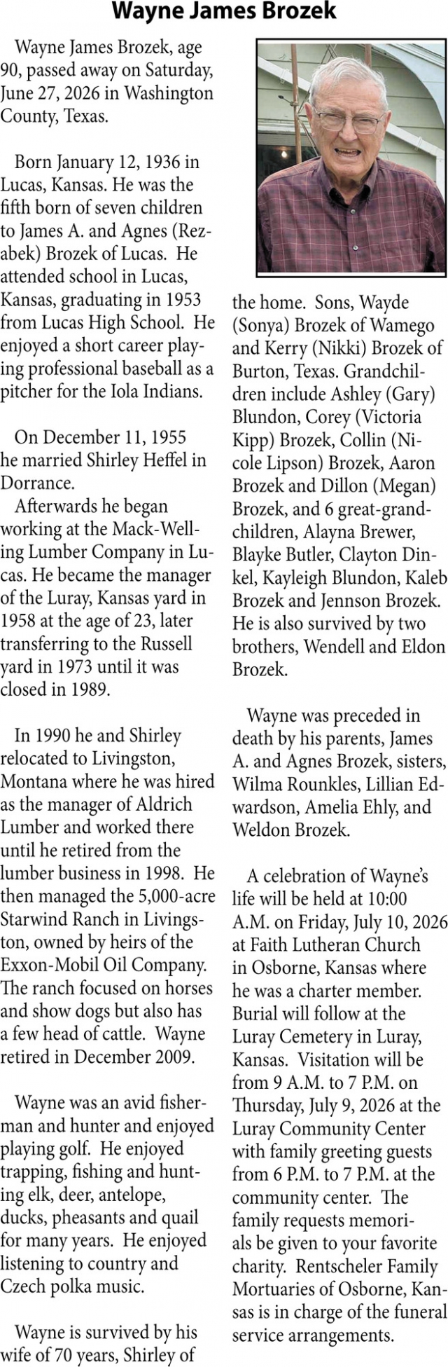 In Loving Memory, Wayne James Brozek
