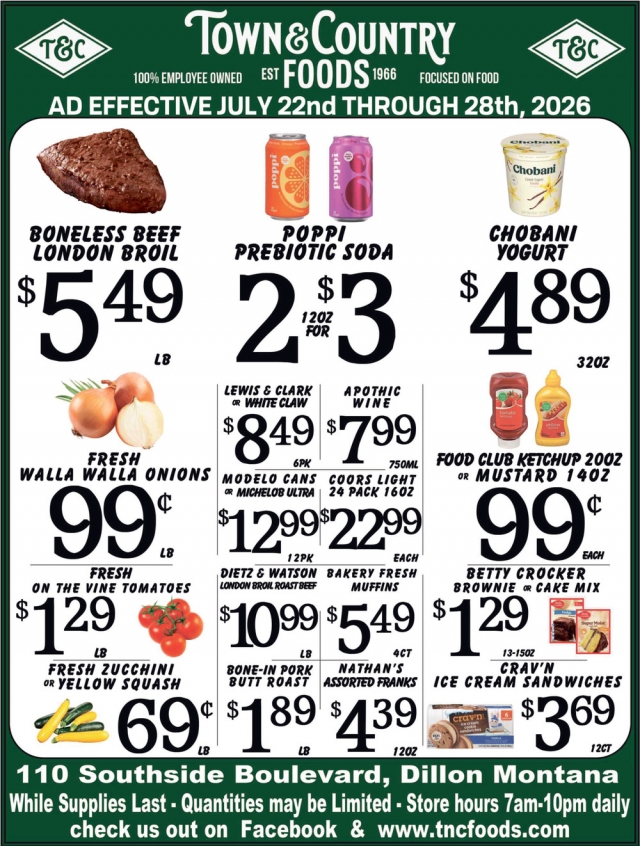 Fresh Local Deals Weekly, Town & Country Foods - Dillon, Dillon, MT
